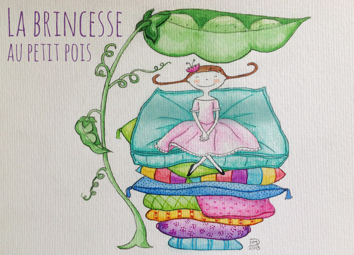 Illustration jeunesse La princesse au petit pois