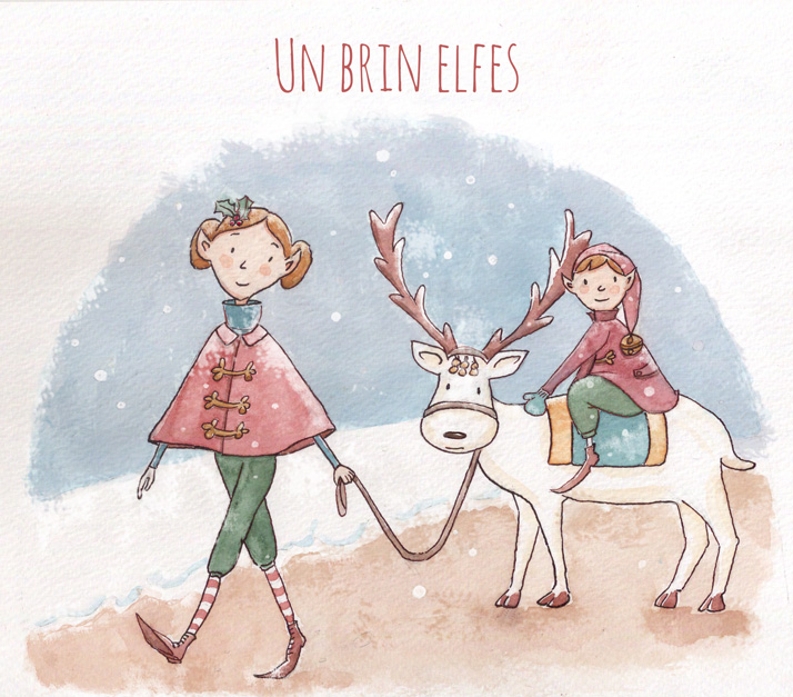 Illustration jeunesse Elfes Noel