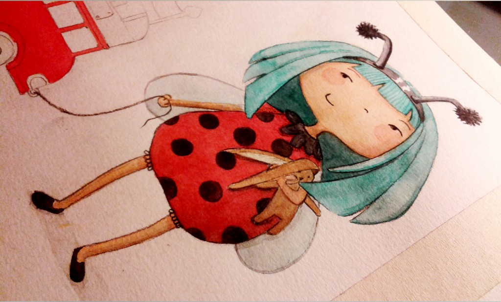 Illustration jeunesse Coccinelle aquarelle (détail) Illustration jeunesse Coccinelle aquarelle (détail)