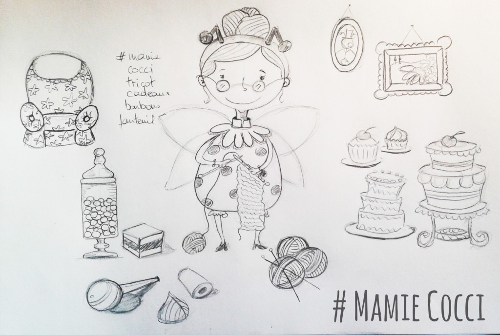 Sketche recherche personnage illustration jeunesse - La grand-mère Sketche recherche personnage illustration jeunesse - La grand-mère