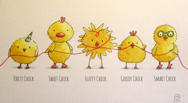 Illustration jeunesse Poussins d'amour - Love chicks