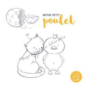 Faire part de naissance illustré personnalisé - Etape validation du crayonné