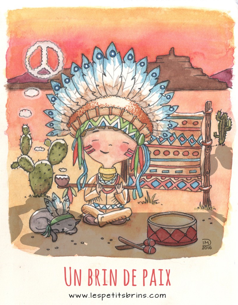 Illustration jeunesse indien "un brin de paix"