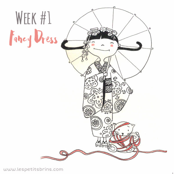 52 weeks illustration challenge fancy dress