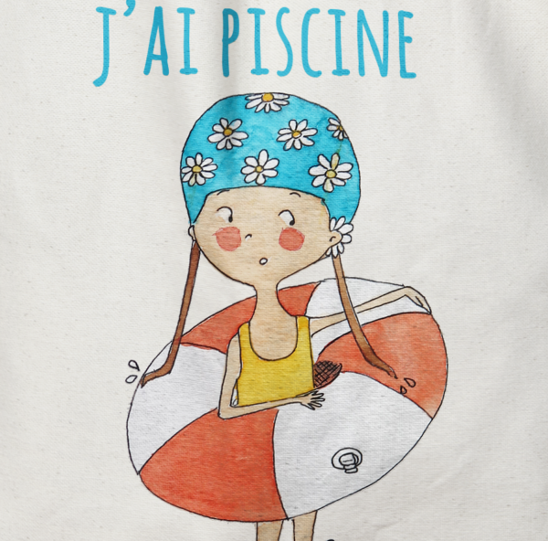 Tote Bag illustration "je peux pas j'ai piscine"