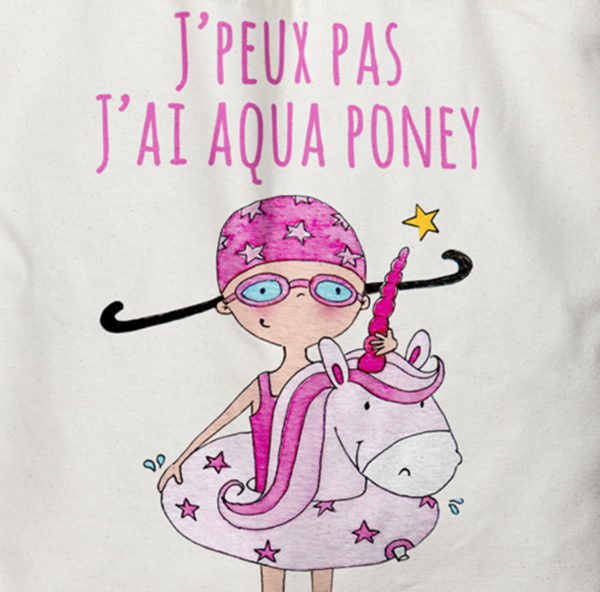 Tote Bag illustration "je peux pas j'ai aqua poney"