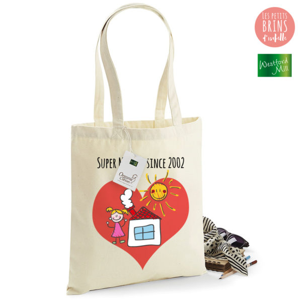 Sac Cabas Tote Bag personnalisé avec le dessin de votre enfant