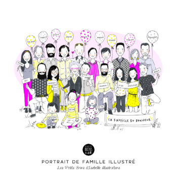 Portrait de famille illustré sur mesure illustration