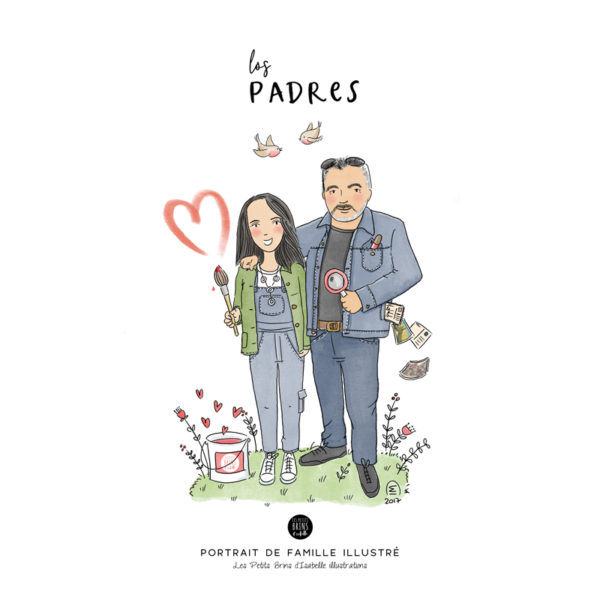 Portrait de couple illustré Cadeau d'annniversaire de mariage illustration