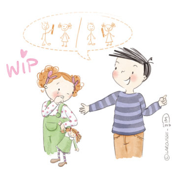 Illustration jeunesse méthode Montessori - Bâton de parole