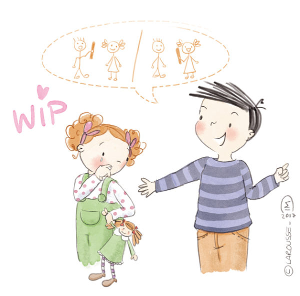 Illustration jeunesse méthode Montessori - Bâton de parole