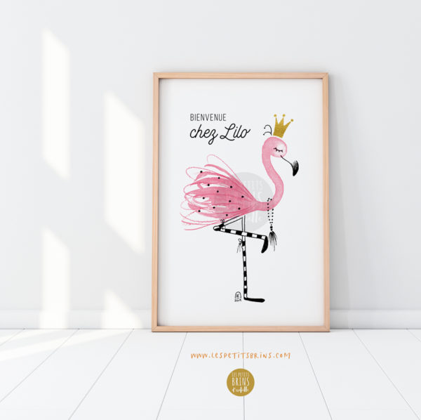 Affiche Flamant Rose décoration chambre bébé