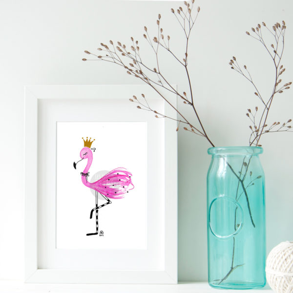 Affiche Flamant Rose décoration chambre bébé