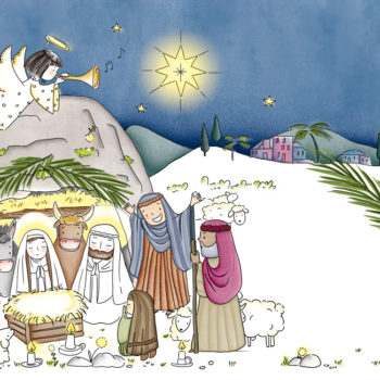 Illustration jeunesse Noël, crèche, nativité, Diocèse de Nanterre