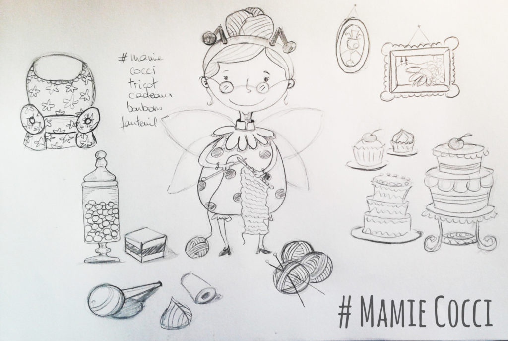 Illustration jeunesse recherche de personnage Mamie