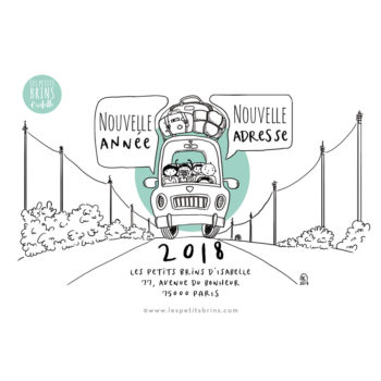 Illustration personnalisée nouvelle adresse, déménagement, nouvelle année, voeux
