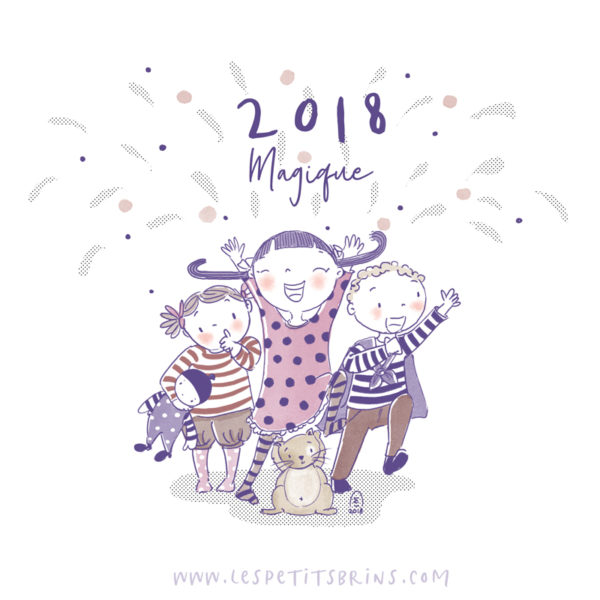 Illustration jeunesse Bonne année 2018 magique !