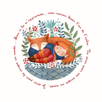Illustration Petit Prince Renard et petite fille