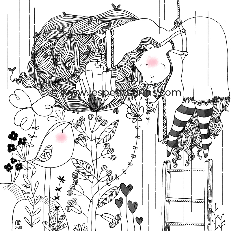 Illustration jeunesse doodle croquis échelle de jacob