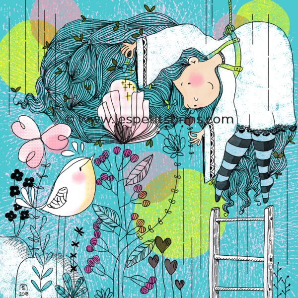 Illustration jeunesse doodle croquis échelle de jacob