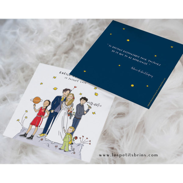 Faire-part de mariage illustré personnalisé illustration