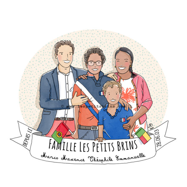 Illustrated portrait famille illustration jeunesse