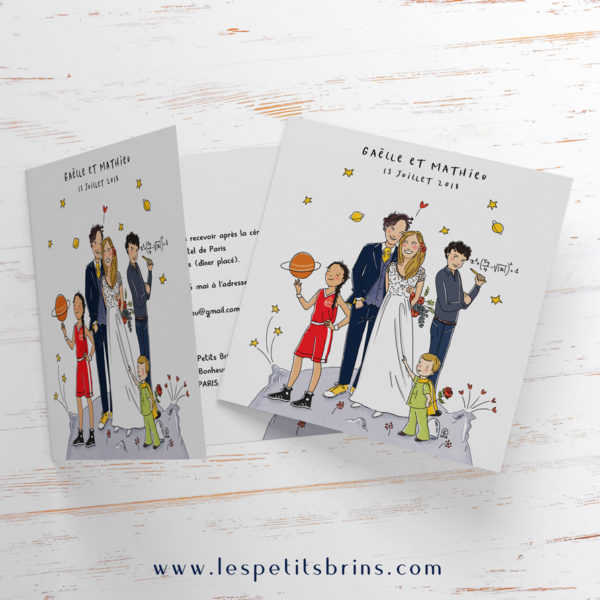 Illustration faire-part de mariage illustré personnalisé