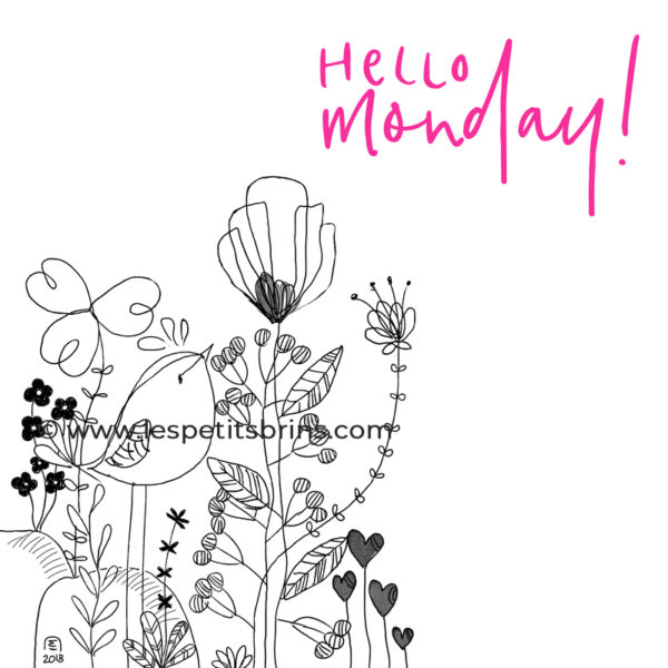 Illustration jeunesse doodle croquis oiseau