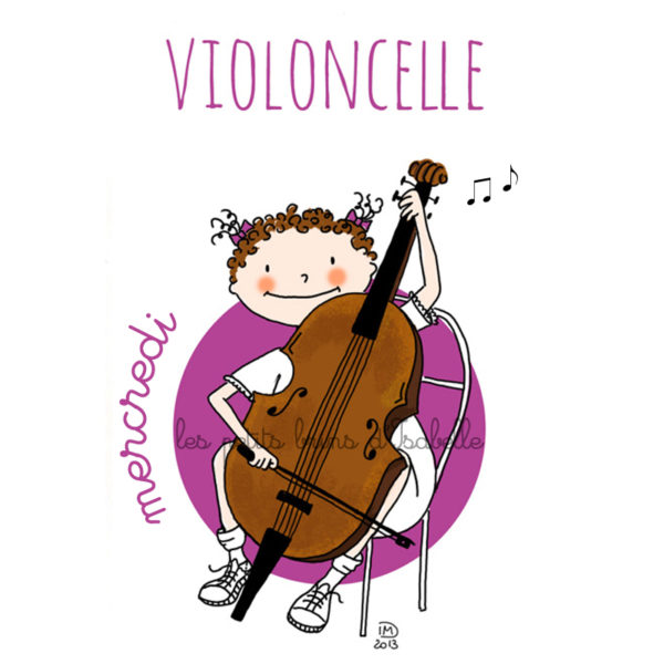Illustration jeunesse violoncelle - instrument de musique