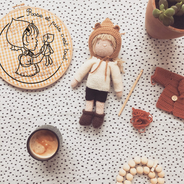 Poupée au crochet Rose et puis c'est tout