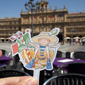 Illustration jeunesse apéro Spritz Plaza Mayor Salamanca