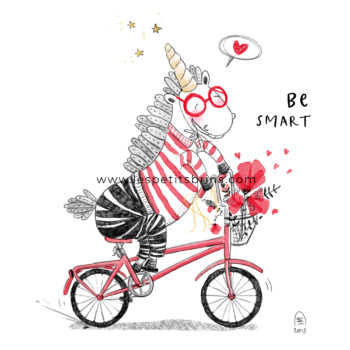 Illustration jeunesse Cheval sur un vélo