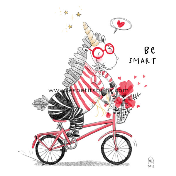 Illustration jeunesse Cheval sur un vélo