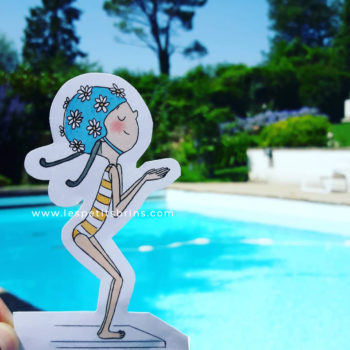 Illustration jeunesse vacances piscine