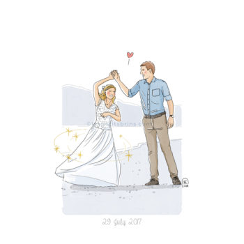 Illustration faire-part de mariage personnalisé sur mesure