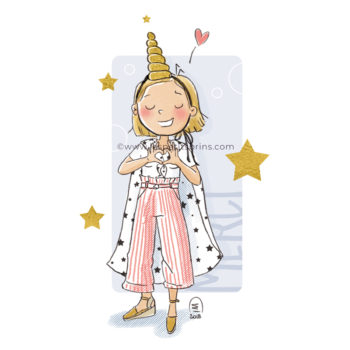 Illustration jeunesse Merci beaucoup mains coeur licorne