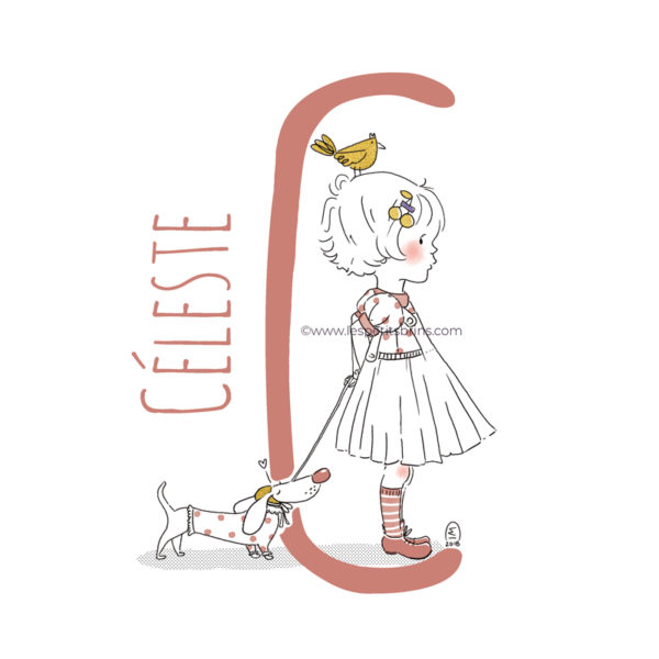 abecedaire-initiale-prenom-enfant-illustration-fille-personnalisable-brique