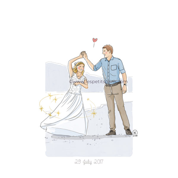 Illustration faire-part de mariage illustré, original et sur-mesure