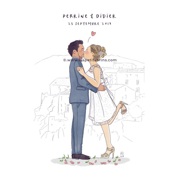 Faire-part de mariage illustré personnalisé et original