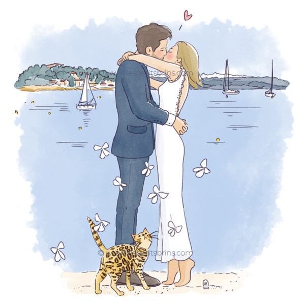 Faire part de mariage illustré - Portrait