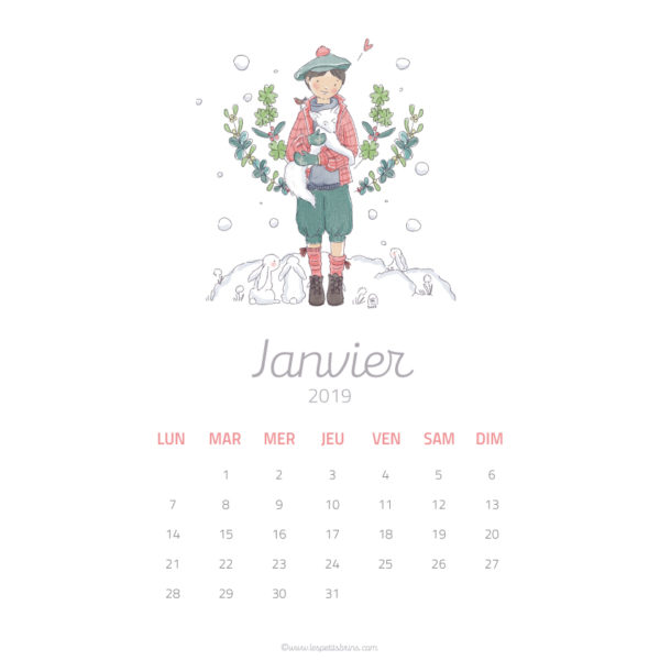 Calendrier illustré - Janvier 2019