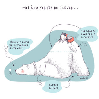 Illustration humour ours à la sortie de l'hiver
