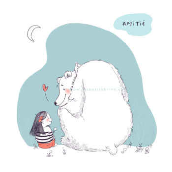 Illustration jeunesse - Ours polaire - Amitié