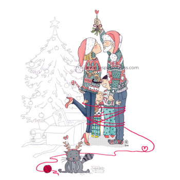 Illustration originale portrait de famille illustré personnalisé