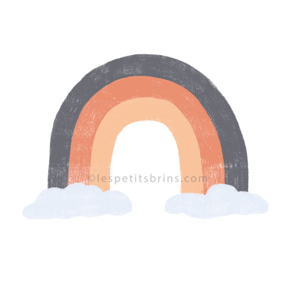 Illustration originale arc-en-ciel boho