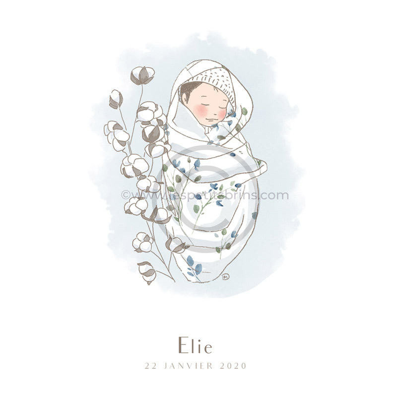 Affiche naissance fille - Cadeau bébé personnalisé