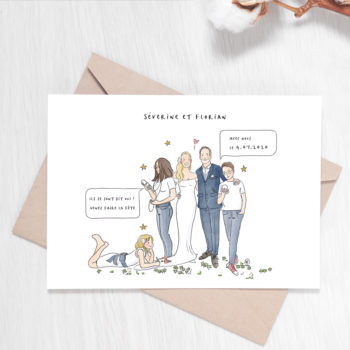 Faire-part de mariage illustré - Illustration personnalisée