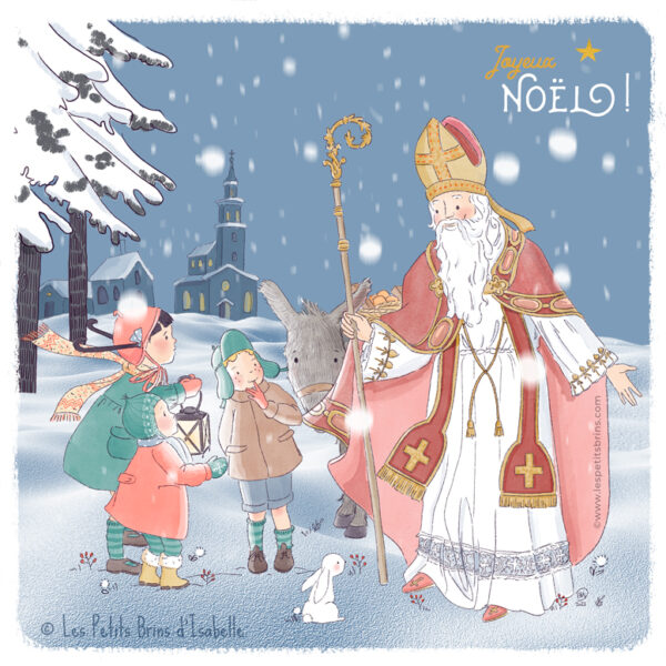 Illustration jeunesse joyeux Noël 2023 Saint Nicolas - Isabelle Monnerot-Dumaine