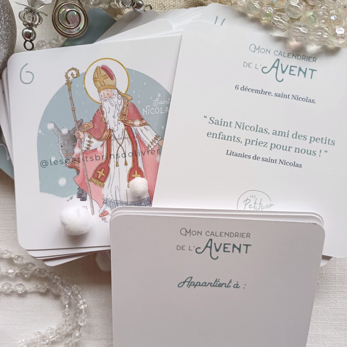 Calendrier De L'Avent Chrétien 2025 - 24 Pendentifs Acrylique 2D, Décoration Noël Cadeau Religieux